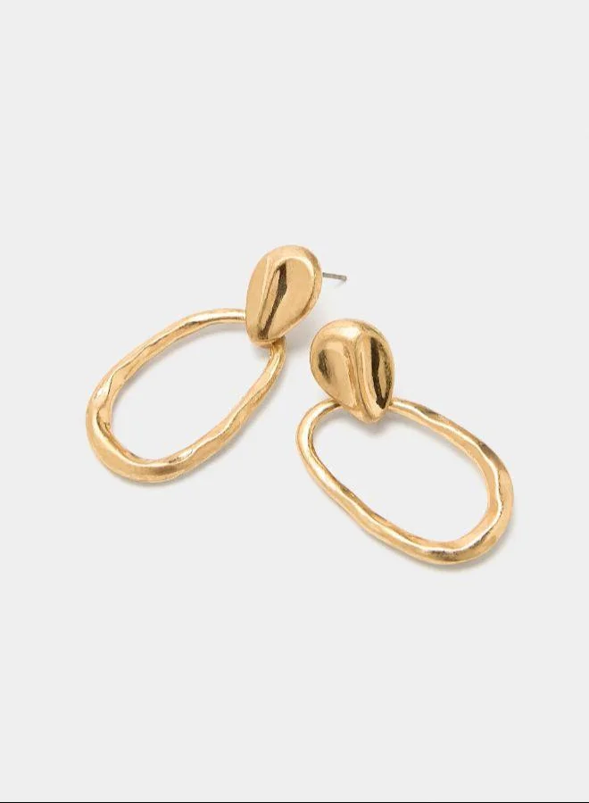 بارفوا الأقراط ذات الحلقة غير المنتظمة ذهبية