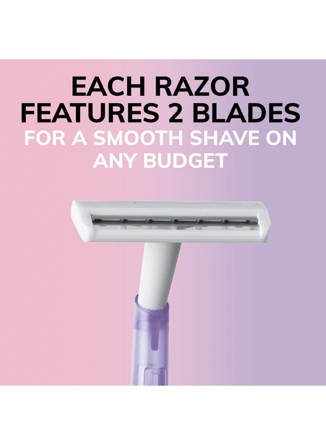 Bic Silky Touch Women'S Disposable Razors With 2 Blades Pretty Pastel Razor Handles 40 Count Value Pack Of Shaving Razors - Image 4
