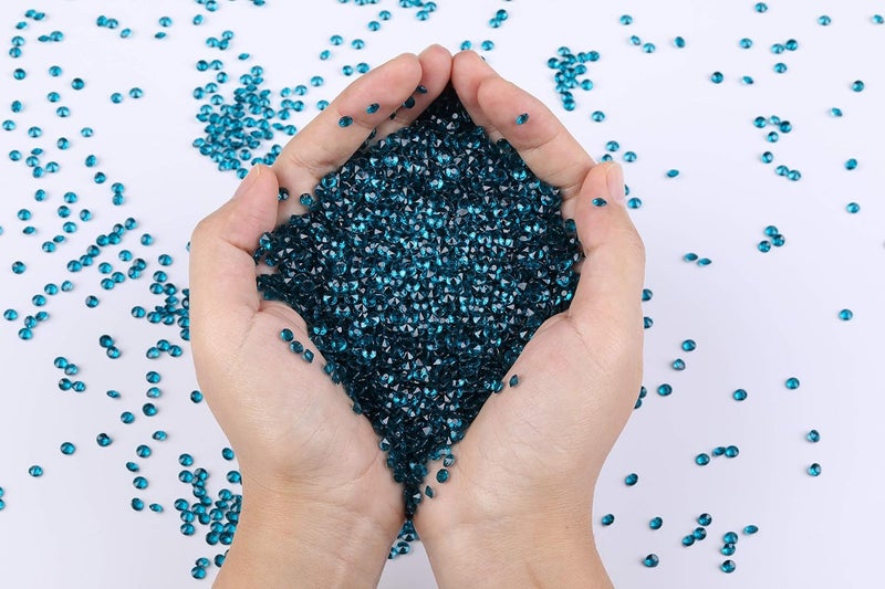 Gintoaria 10000 قطعة/عبوة ألماس أكريليك وكرستالات كونفيتي لتزيين طاولات الزفاف وحشو المزهرية 4.5 ملم حجر الراين للزفاف، حفل الاستحمام للعروس، زخارف حبات المزهرية (فيروزي) - Image 3