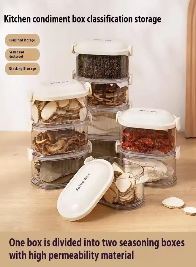 VEPROIX Stackable 4-Layer Transparent Spice Storage Container – Multipurpose Airtight Organizer Box for Kitchen Herbs, Masala, Dry Fruits, Seeds, Space-Saving Plastic Jars with Locking Lids (1 Pack) - Image 4