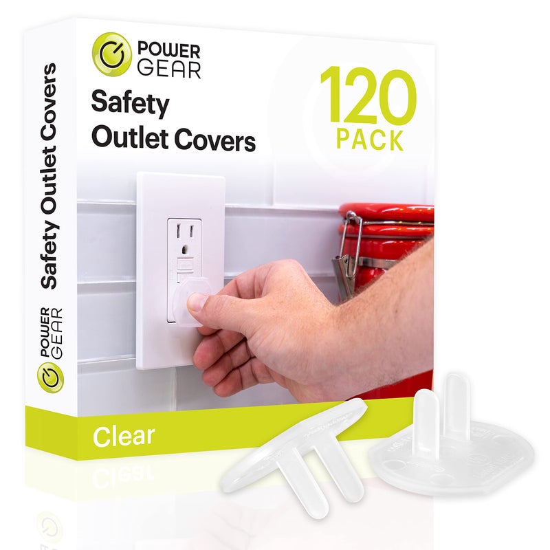 Power Gear Outlet Covers Baby Proofing Child Proof Plug Covers for Electrical Outlets Easy Install Outlet Plug Covers UL Listed Shock Prevention Clear 54614 120 Count - Image 1