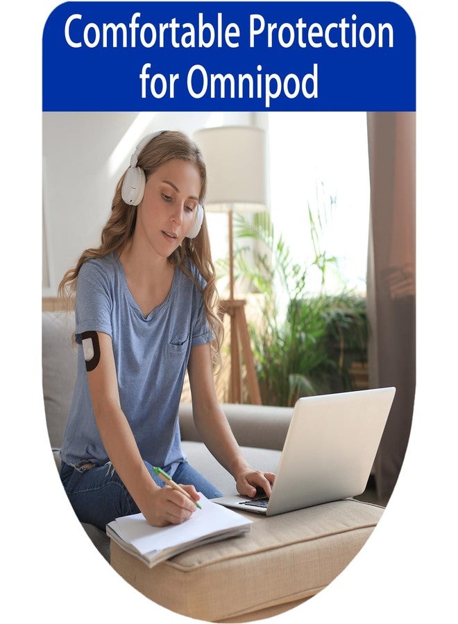 HONYOU 25Pack Omnipod 5 Overpatches Waterproof & Sweatproof, Pod Pals Omni Pod 5 Adhesive Overlay Hypoallergenic & Latex Free Omnipod 5 Patches, Black - Image 4