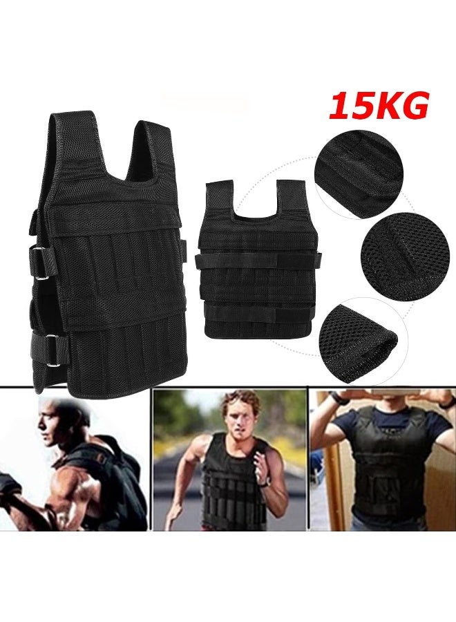 Maxmartt Pocket Weighted Vest for Men and Women 50KG Oxford Cloth Adjustable Workout Weight Vest Strength Training Vest Training Weighted Jacket (Without Plates Weights) - Image 4