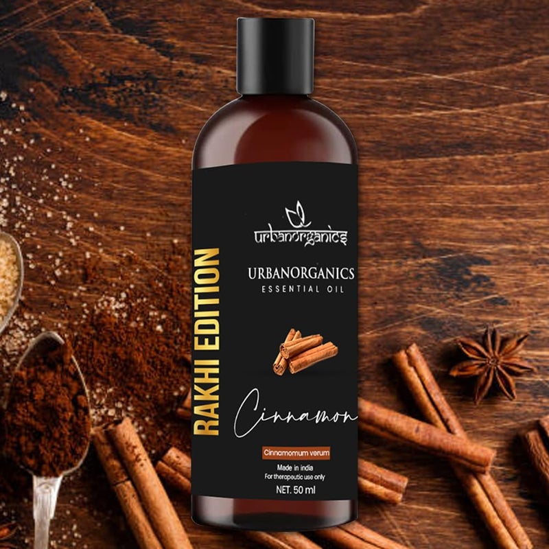 Urbanorganics Urbanorganics Luxurious Rakhi Combo I 100 Pure Natural Essential Oil 50 ml with Beautiful Rakhi I Best Rakhi Gift for Brother Sister I Healthy Glowing Skin Cinnamon  - Image 2