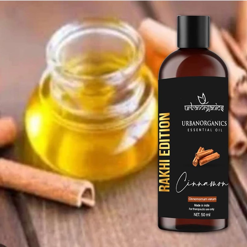 Urbanorganics Urbanorganics Luxurious Rakhi Combo I 100 Pure Natural Essential Oil 50 ml with Beautiful Rakhi I Best Rakhi Gift for Brother Sister I Healthy Glowing Skin Cinnamon  - Image 5