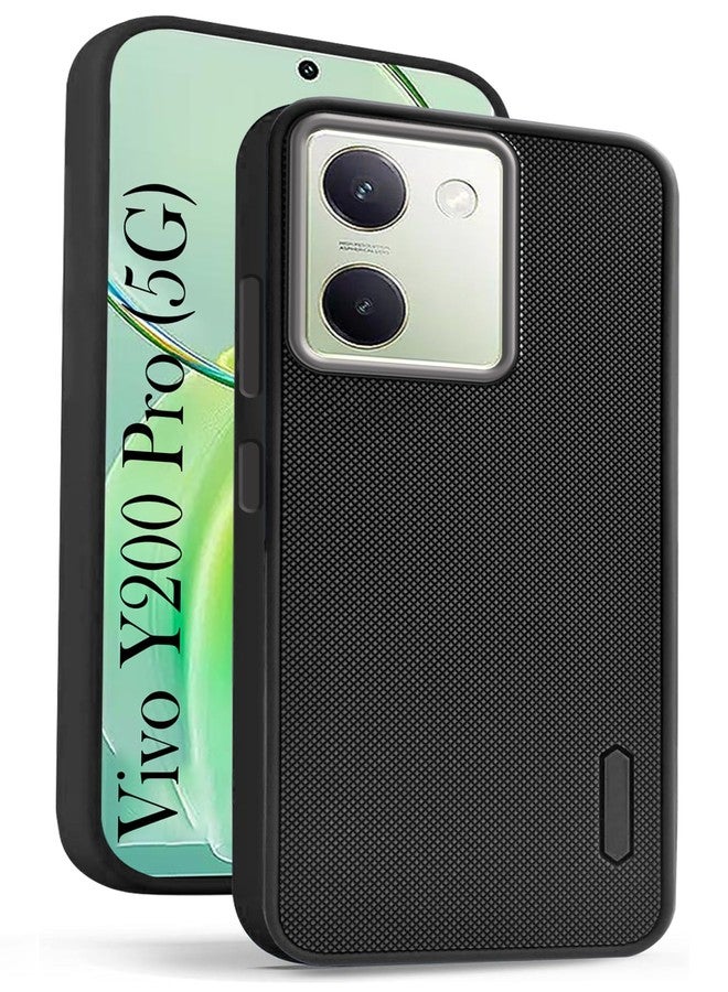 جكوبي غطاء خلفي من السيليكون من Jkobi لهاتف Vivo Y200 Pro 5G (تصميم ذو ملمس مميز | حماية الكاميرا | نحيف وخفيف الوزن | ملمس ناعم | أسود) - Image 1