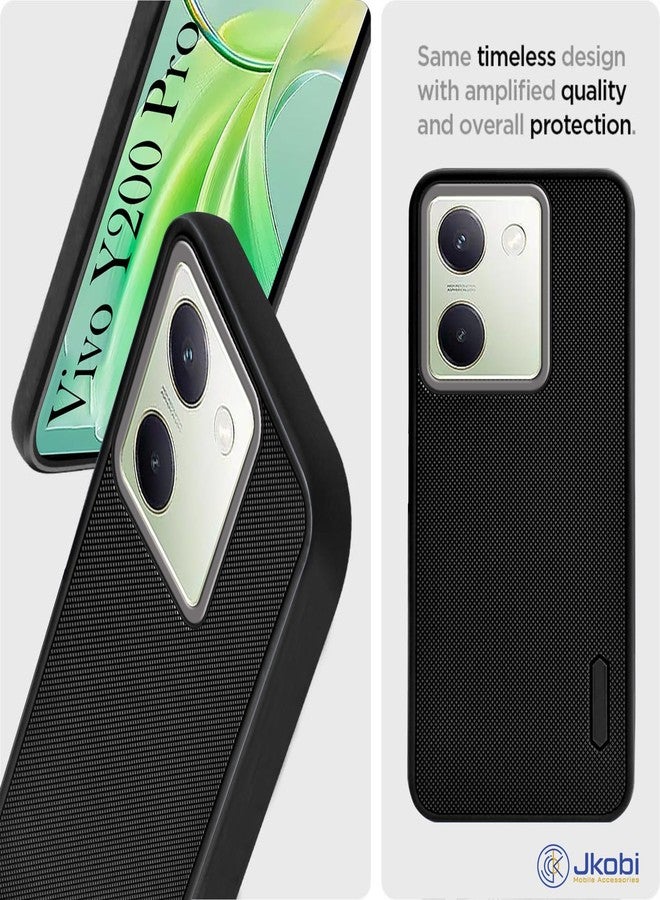 جكوبي غطاء خلفي من السيليكون من Jkobi لهاتف Vivo Y200 Pro 5G (تصميم ذو ملمس مميز | حماية الكاميرا | نحيف وخفيف الوزن | ملمس ناعم | أسود) - Image 3
