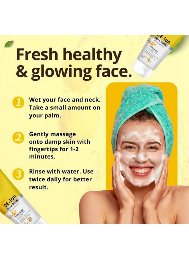 Qraa De Tan Combo Pack | Helps In Tan Removal & Dirt | Improves Pigmentation & Uneven Skin Tone | De Tan Scrub 100Gm & De Tan Face Wash 100Gm | Pack Of 2 (200, 2)  - Image 3