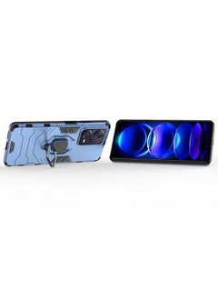 ماركة غير محددة حافظة واقية لهاتف Xiaomi Poco X5 5G، حافظة هاتف مقاومة للاهتراء والصدمات، حافظة متينة بطبقة مزدوجة مقاومة للصدمات مع مسند حلقي مغناطيسي أزرق  - Image 2