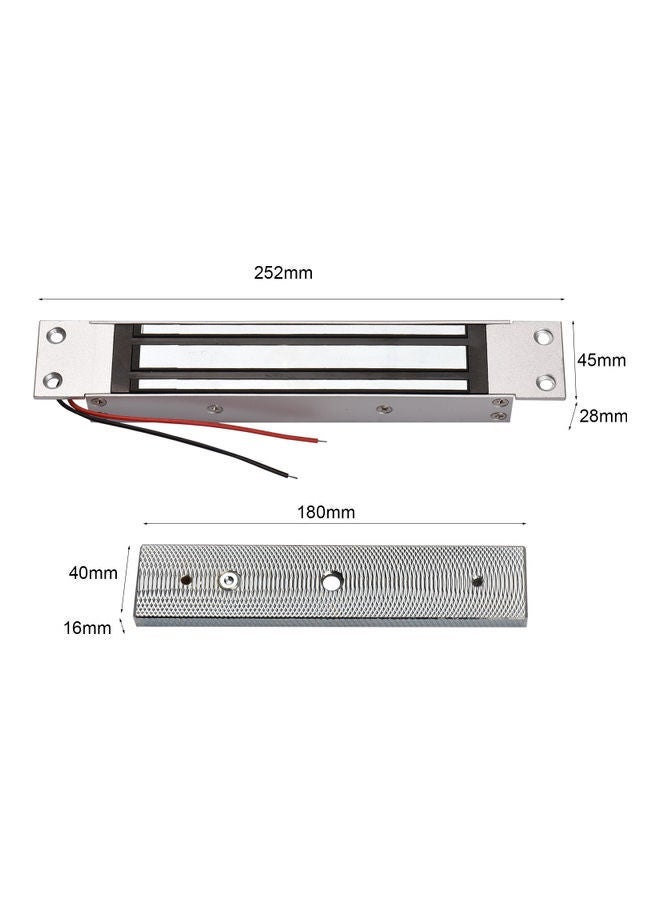 NIBEMINENT Single Door Magnetic Lock Silver 27x6x6.50cm  - Image 3