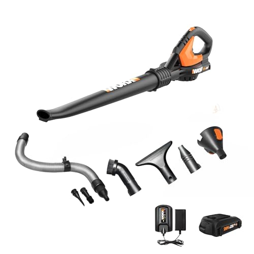 WORX WG545.1 20V Cordless Leaf Blower, Electric Blowers for Lawn Care with 120 MPH & 3.5 Lbs, Long Nozzle Design for Narrow Spaces with Cleaning Attachments, Battery & Charger Included - Image 2