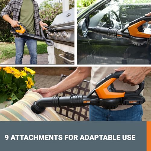WORX WG545.1 20V Cordless Leaf Blower, Electric Blowers for Lawn Care with 120 MPH & 3.5 Lbs, Long Nozzle Design for Narrow Spaces with Cleaning Attachments, Battery & Charger Included - Image 3