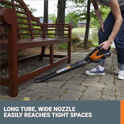 WORX WG545.1 20V Cordless Leaf Blower, Electric Blowers for Lawn Care with 120 MPH & 3.5 Lbs, Long Nozzle Design for Narrow Spaces with Cleaning Attachments, Battery & Charger Included - Image 5
