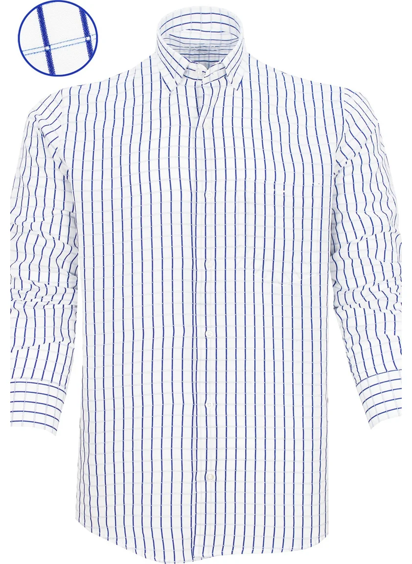 فاريتا Men's Parliament Checkered Pattern Long Sleeve Button Down Collar Classic Cut Shirt