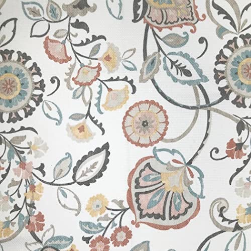 No. 918 Signy Jacobean Pattern Semi-Sheer Rod Pocket Kitchen Curtain Valance, White, 54" W x 14" L - Image 3