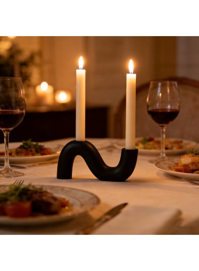 Firasa European-style simple romantic creative ceramic candlestick Ceramic Candle Holder Black Ramadan Eid premium gift Home Decor - Image 4