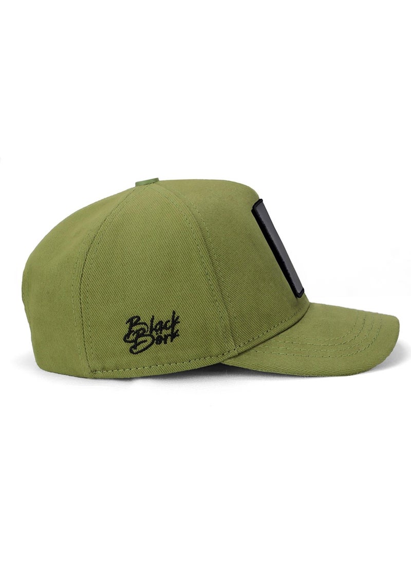 Black Börk V1 Baseball Kids Lion - Unisex Light Green Children's Hat (Cap) with 7 Code Logo  - Image 4