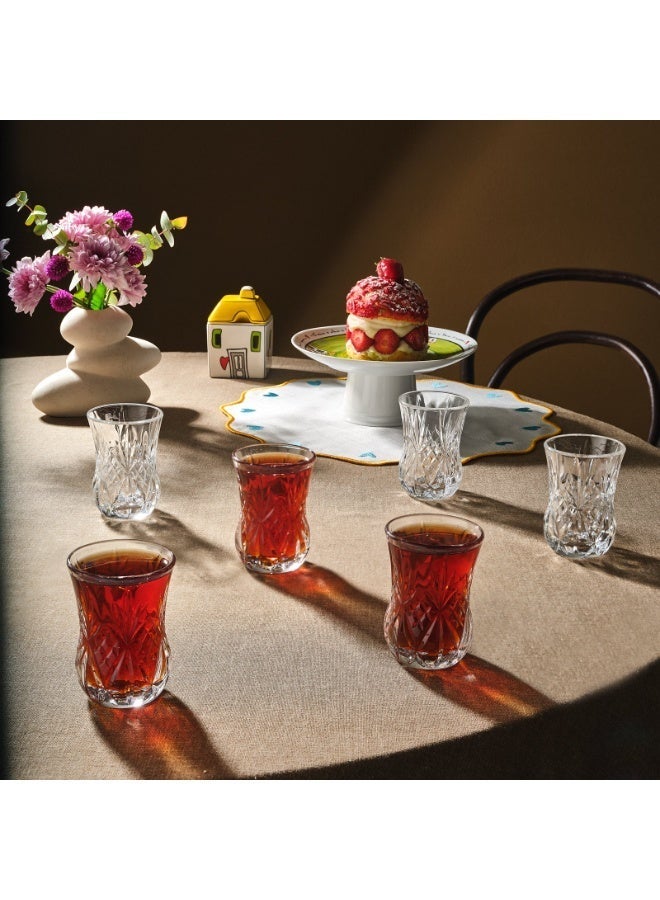أر سي أر طقم أكواب شاي ميلوديا مكون من 6 قطع - تصميم شفاف أنيق - Image 2