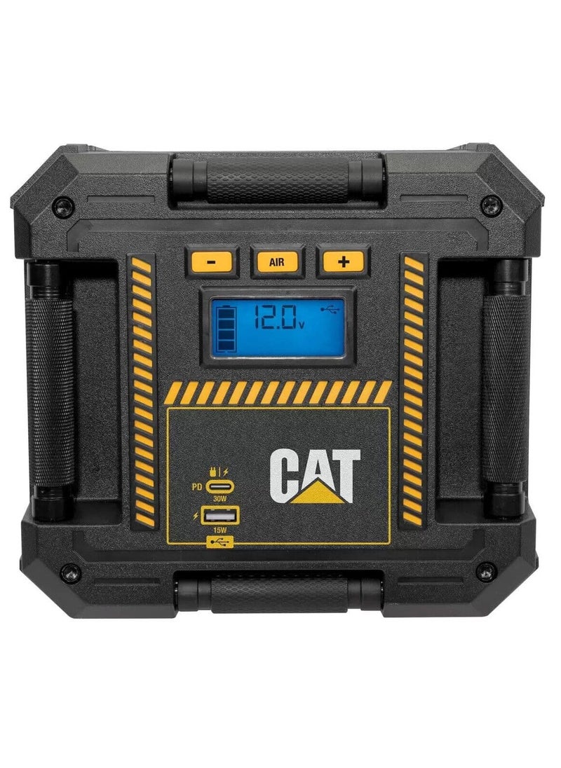 كات جهاز Cube 1750 A المحمول للقفز على البطارية وضاغط الإطارات الرقمي PPSCL3I – جهاز تشغيل بطارية، ضاغط هواء للإطارات، مزود بمنفذي طاقة USB Type-C وType-A، مع مصباح LED.  - Image 4