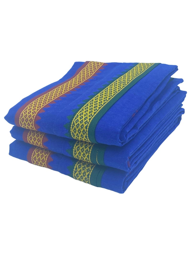 PatPug Cotton Towels for Prayer, High Absorption, Lightweight, Machine Washable (Thalpati Blue, 1.00, Count) - Image 3
