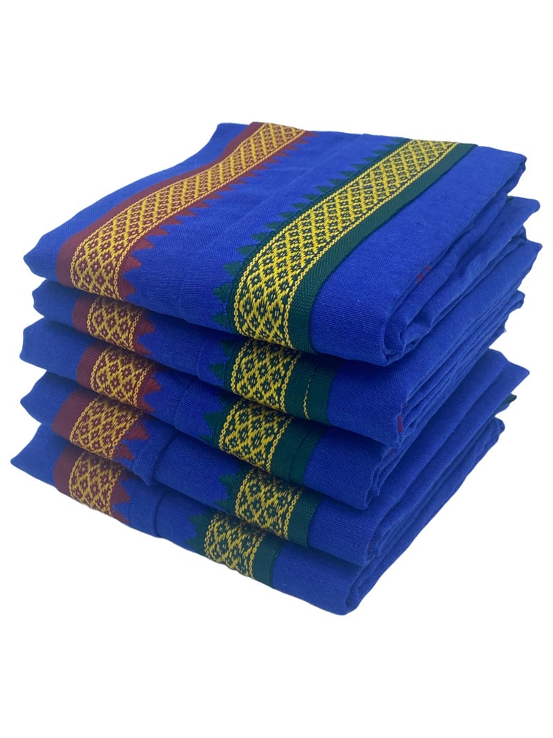 PatPug Cotton Towels for Prayer, High Absorption, Lightweight, Machine Washable (Thalpati Blue, 1.00, Count) - Image 2
