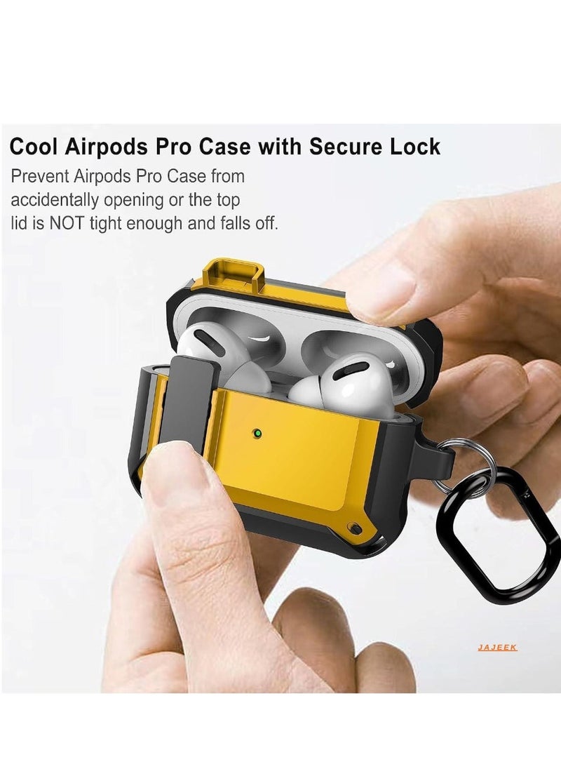 JAJEEK - Upgraded [Secure Lock] Armor AirPods Pro Case – Durable Shockproof Protective Cover for Apple AirPods Pro, Sleek Wireless Earbuds Case with Keychain Clip, Stylish and Secure for Men & Women - Image 1