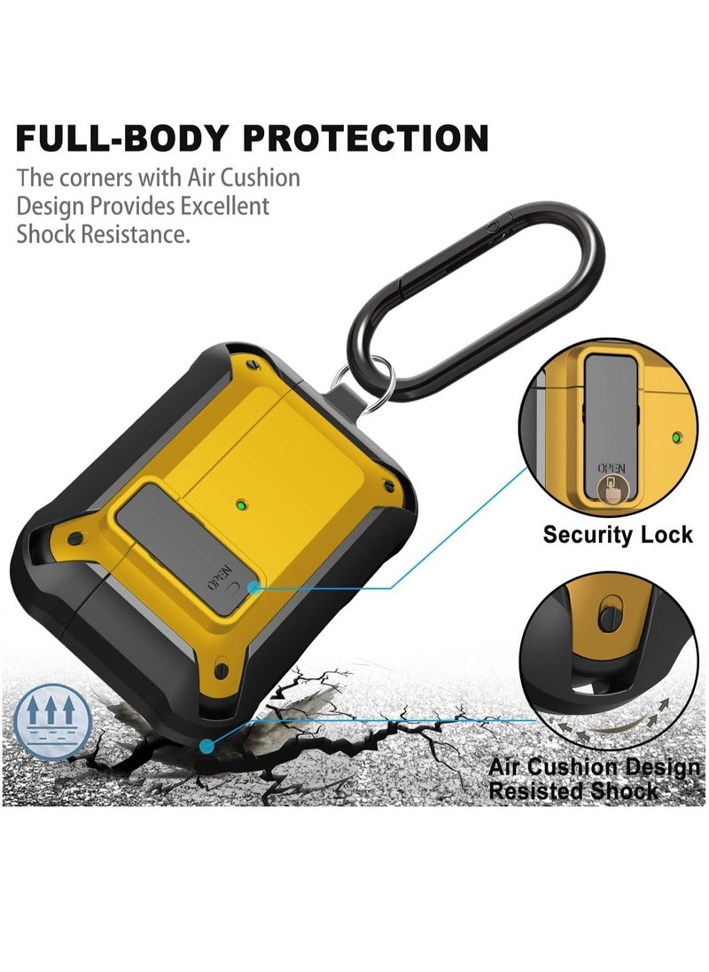 JAJEEK - Upgraded [Secure Lock] Armor AirPods Pro Case – Durable Shockproof Protective Cover for Apple AirPods Pro, Sleek Wireless Earbuds Case with Keychain Clip, Stylish and Secure for Men & Women - Image 1