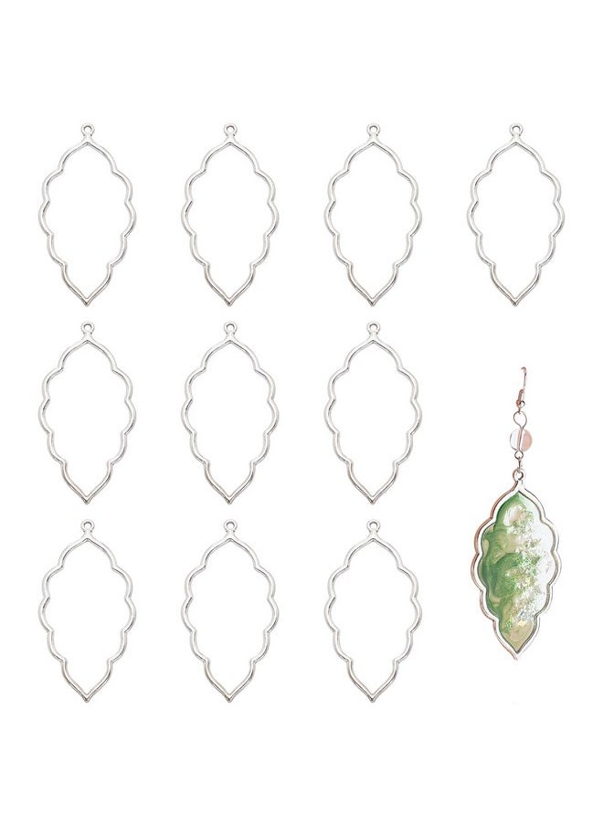 CHGCRAFT - 20Pcs Alloy Open Back Bezel Pendants Leaf Shape Pendant Resin Frame Pendant For Resin Pressed Flower Diy Earrings Necklace Bracelet Jewelry Making 65X35X2.5Mm, Antique Silver - Image 1
