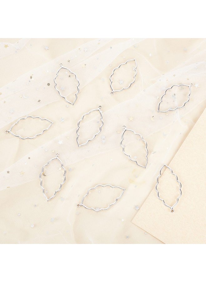 CHGCRAFT - 20Pcs Alloy Open Back Bezel Pendants Leaf Shape Pendant Resin Frame Pendant For Resin Pressed Flower Diy Earrings Necklace Bracelet Jewelry Making 65X35X2.5Mm, Antique Silver - Image 1