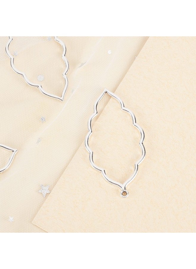 CHGCRAFT - 20Pcs Alloy Open Back Bezel Pendants Leaf Shape Pendant Resin Frame Pendant For Resin Pressed Flower Diy Earrings Necklace Bracelet Jewelry Making 65X35X2.5Mm, Antique Silver - Image 1