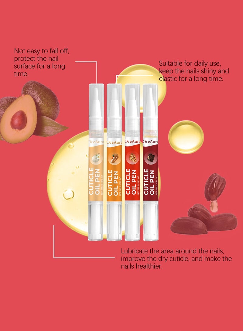 OceAura Cuticle Oil Pen for Nails - 4 Cuticle Oil Pens  - Nail Strengthener and Growth Nail Oil Pen with Sweet Almond Oil, Jojoba Oil for Nails, Vitamin E Oil for Nails Care - Nail Growth Oil Pen(4 Pieces) - Image 4