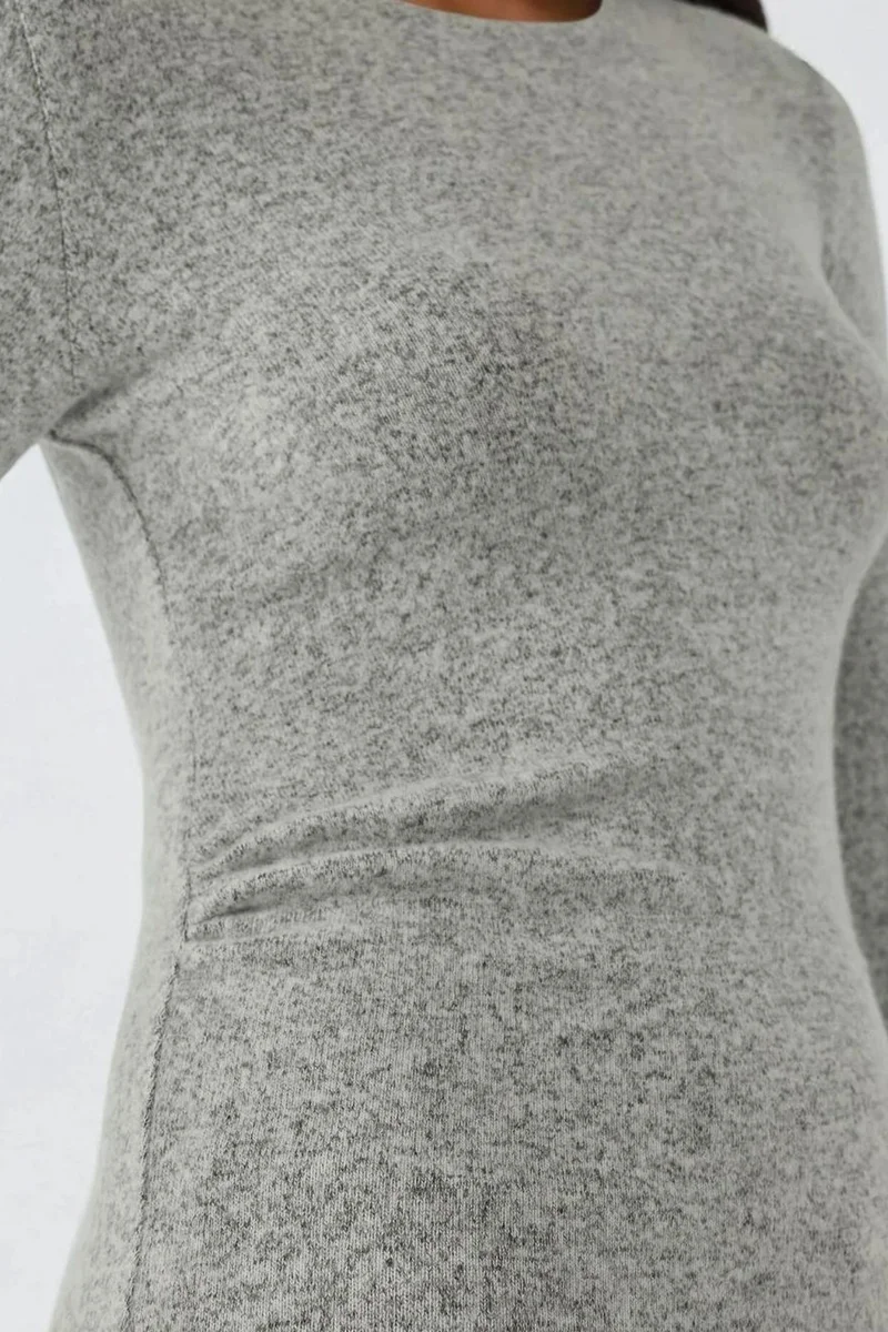 Hiccup Light Grey Viscose Blended Basic Top for Women | Best Price UAE