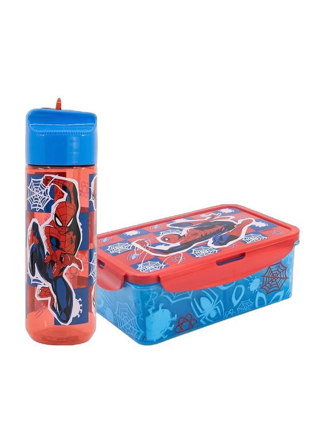 Disney مجموعة زجاجة ماء سعة 540 مل وصندوق غداء سبايدر مان للأطفال - Image 1