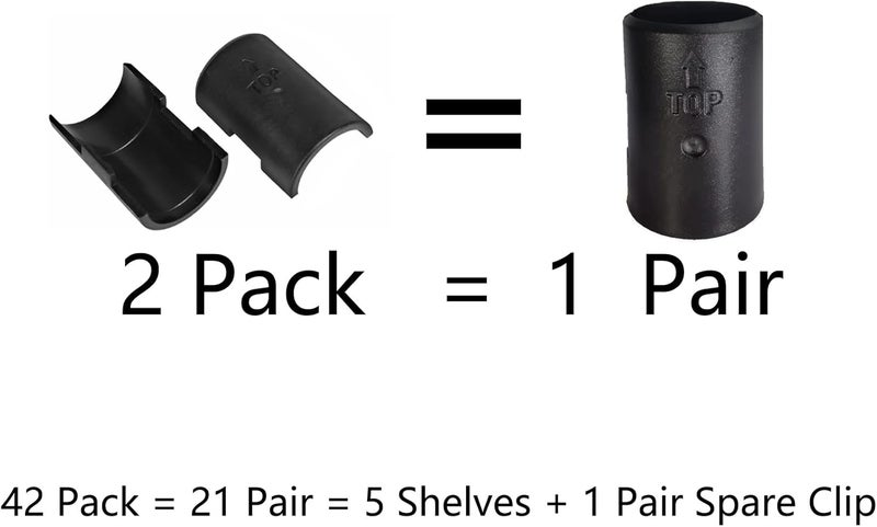 WAFJAMF 42 Pack Wire Shelving Shelf Lock Clips for 1" Post- Shelving Sleeves Replacements for Wire Shelving System - Image 2