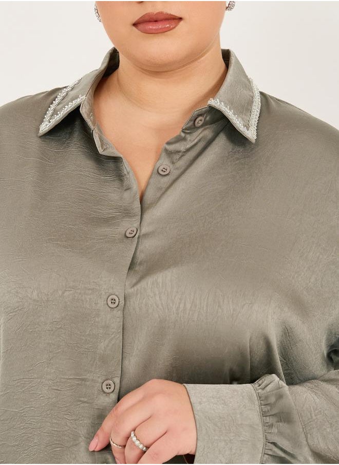 Styli - Plus Size Embellished Collar Shirt - Image 1