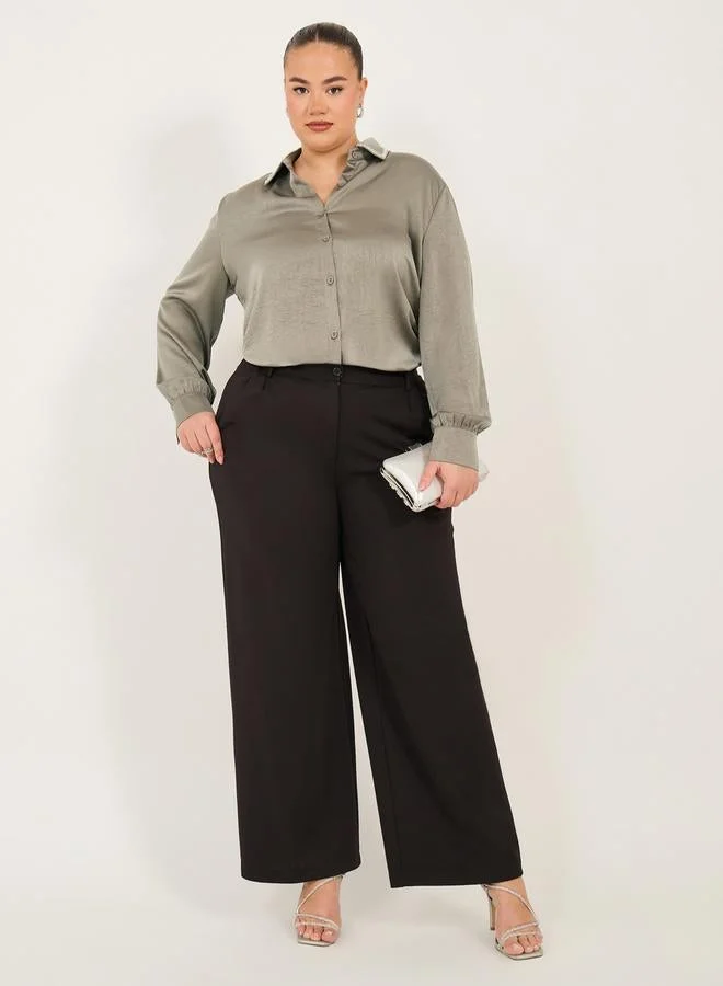 Styli Styli Plus Size Embellished Collar Shirt