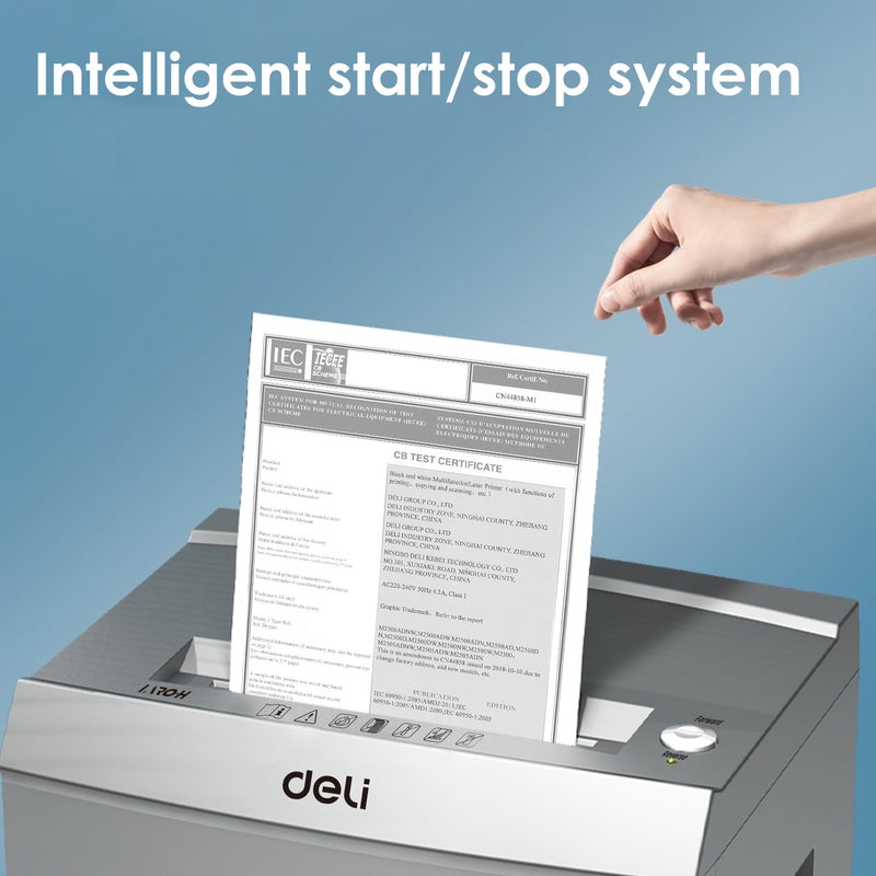 ديلي آلة تمزيق ورق مكتبية عالية السعة بتقطيع متقاطع للمستندات والبطاقات والأقراص - Image 2