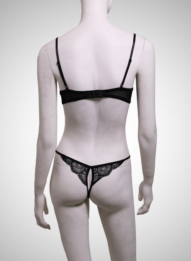 ovitio Black Bikini Set with Lace Details, Two Pieces - Image 2