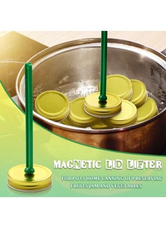 Patelai 4 Pieces Canning Tools Kit 2 Pieces Magnetic Lid Lifter Jar Lid Lifter And 2 Pieces Canning Bubble Popper Bubble Remover Measurer Canning Tools Canning Supplies (Dark Green)  - Image 5