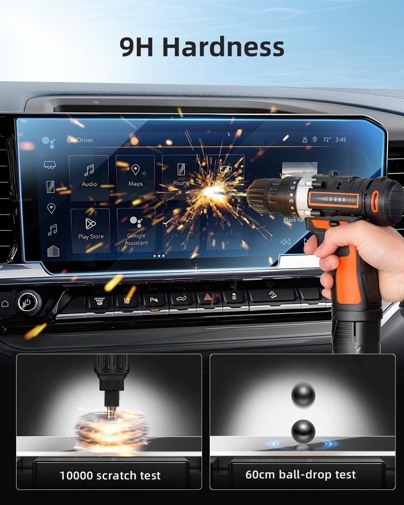 LANGBEAN 3PCS Screen Protector for 2022-2026 GMC Sierra & Chevy Silverado 1500/2500HD/3500HD, 13.4" Touchscreen & 12.3" Cluster Accessories - Image 5