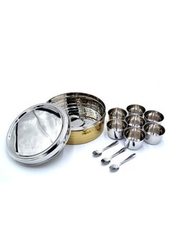 Winsor Spice Box Hammerd and Gold Finish Container | Masala Dabba With 11 Compartments, Masala Box, Spice Container Box | Stainless Steel Spice Box Indian Masala Dabba with Lid  - Image 1