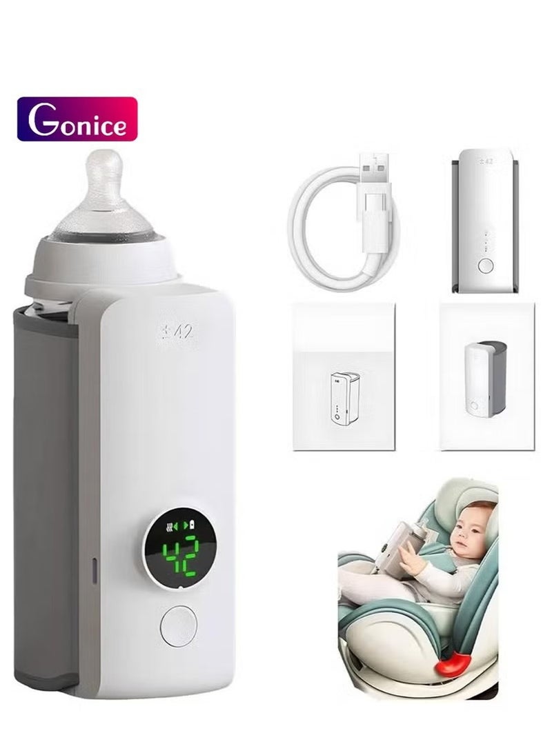 Gonice Portable Bottle Warmer for Travel, Fast Heating, Travel Bottle Warmer with Battery-Powered Temperature Display - Image 1