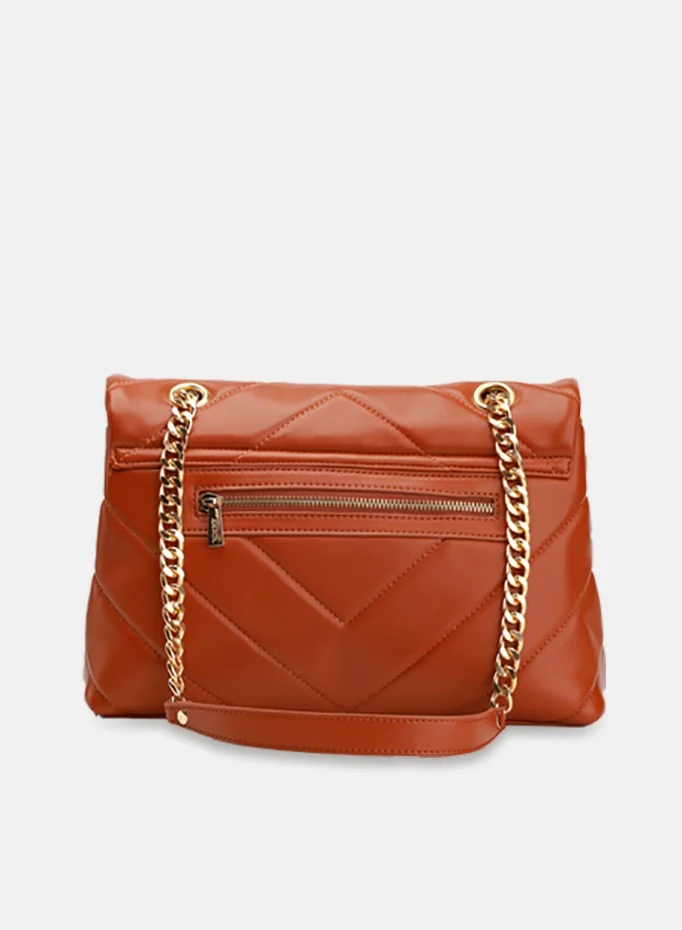 AMICA Adelina Quilted Leather Crossbody Bag for Women - Tan