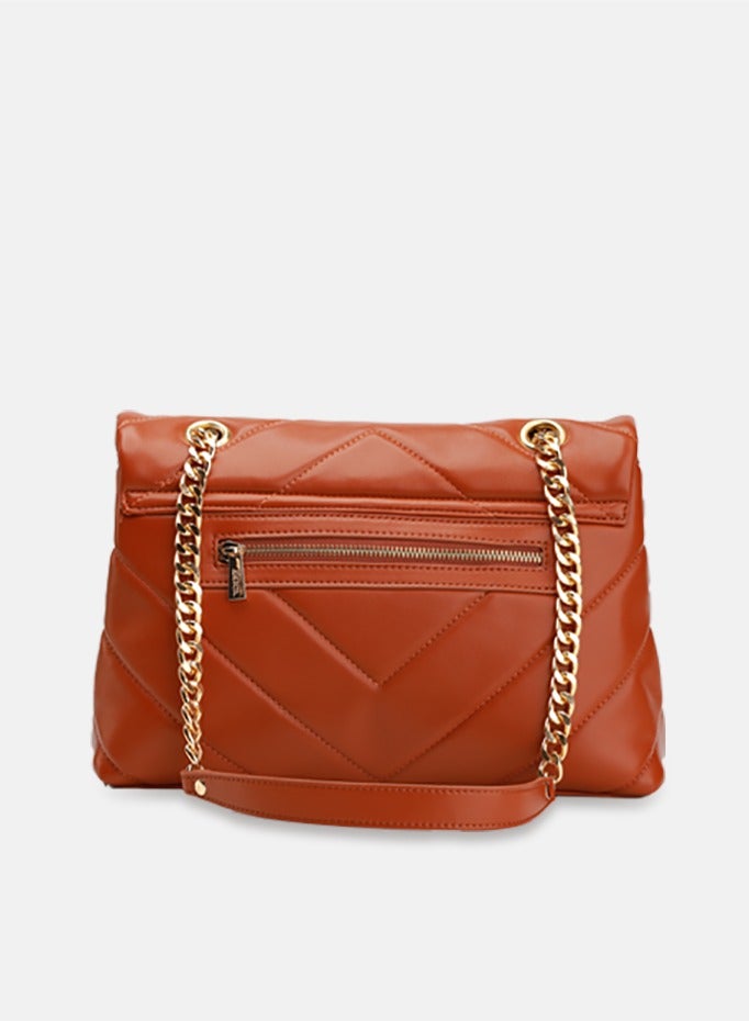 AMICA Adelina Quilted Leather Crossbody Bag for Women - Tan - Image 2