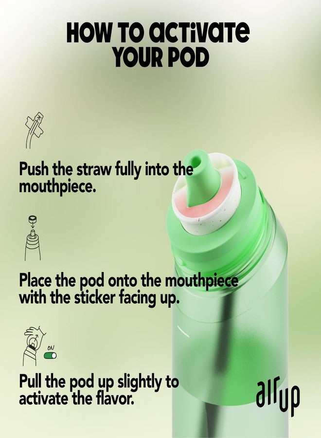 اير اب زجاجة مياه air up® (22 أونصة) خضراء + 5 كبسولات نكهة فييستا | كبسولات نكهة خالية من السكر وزجاجات مياه مع شفاطة | زجاجة مياه بنكهة - Image 5