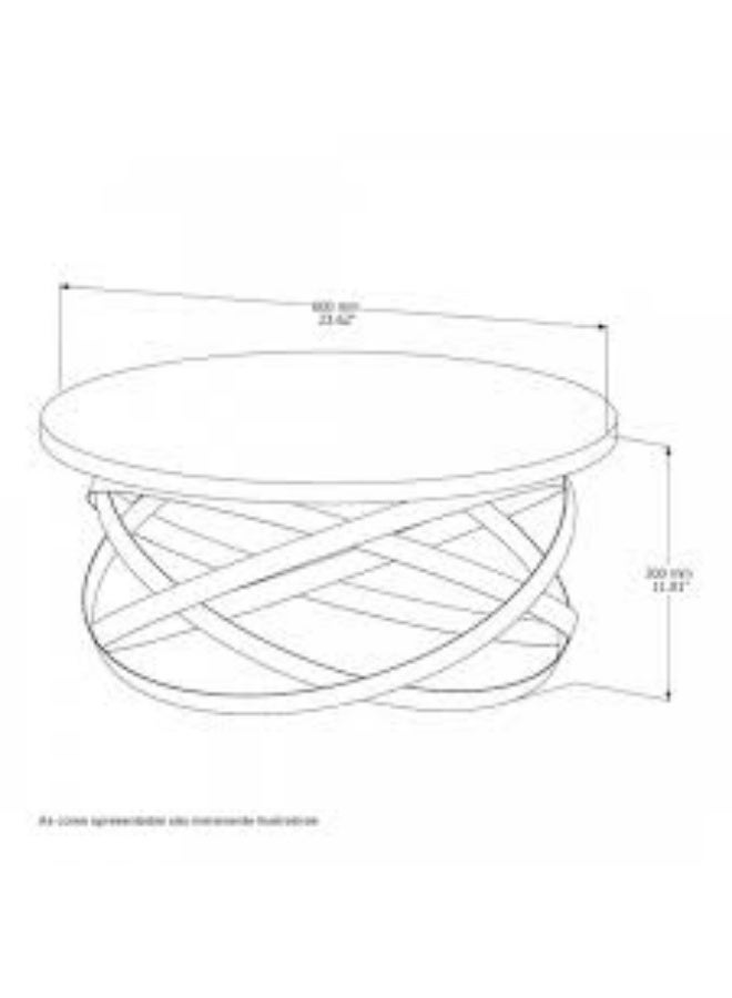JB  MOVEIS Center Coffee Table off white/Gold 61.2x30 cm  - Image 3