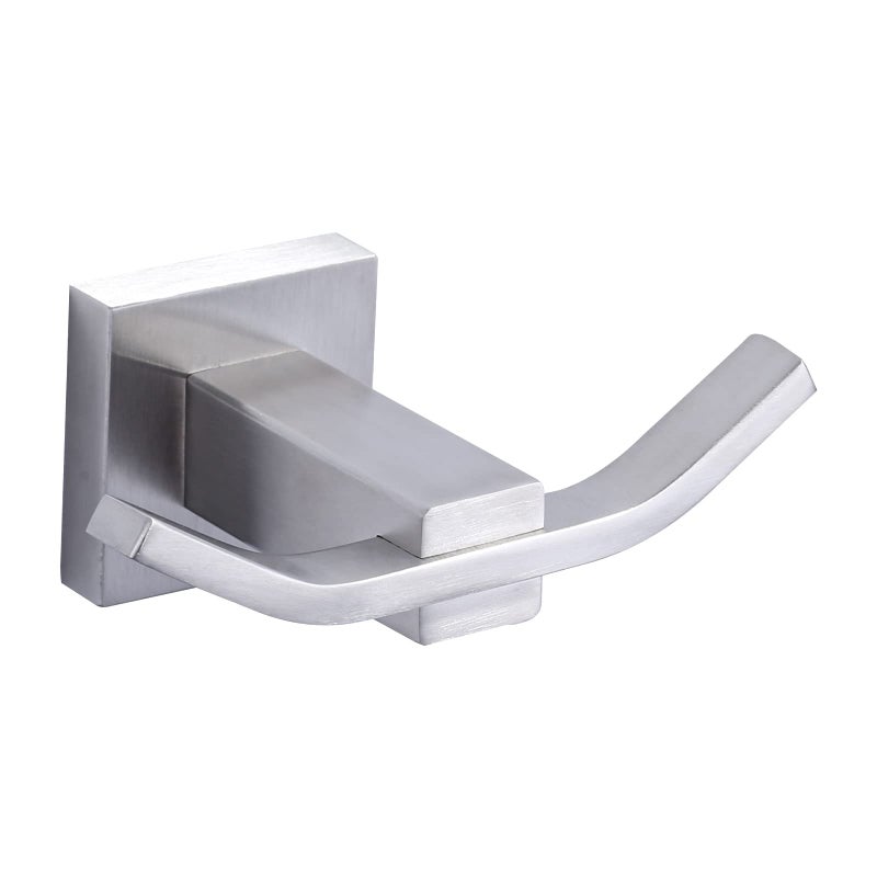 WOWOW Towel Hooks for Bathrooms Brushed Nickel SUS304 Stainless Steel Coat Hook Bathroom Robe Towel Holder Heavy Duty Robe Hooks Bathroom Double Towel Hooks for Coats sponges Clothes Wall Mount