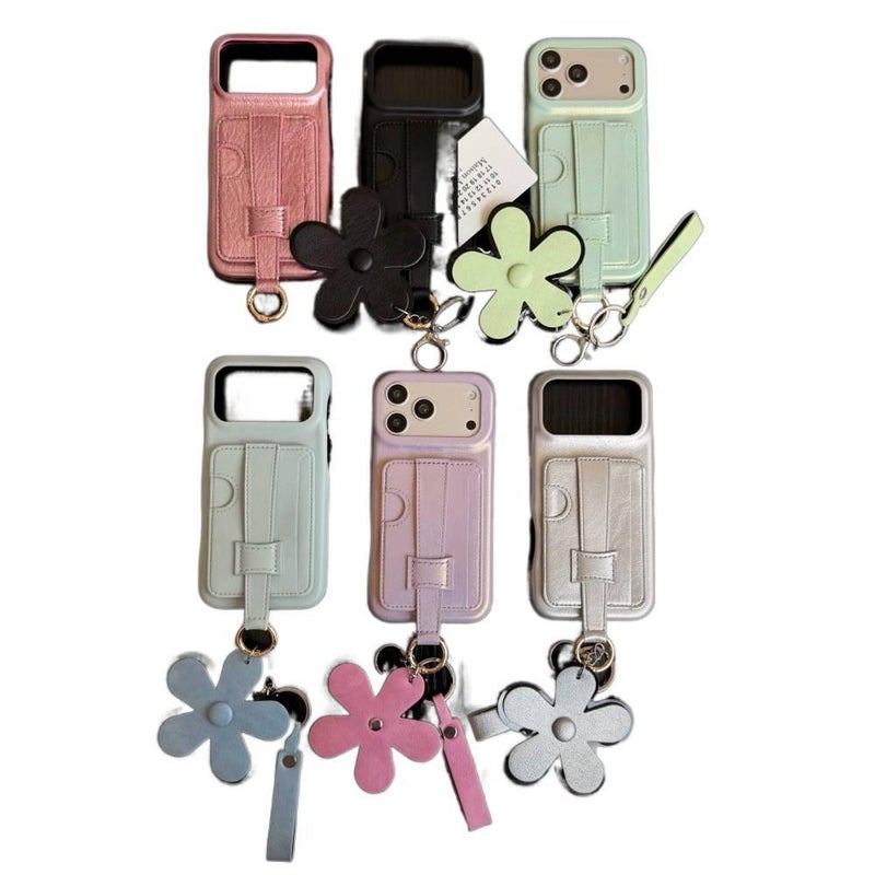 iPhone 14 Case TPU for 14 Plus 14 Pro 14 Pro Max with Card Holder and Wrist Strap and Kickstand in Purple - Image 2