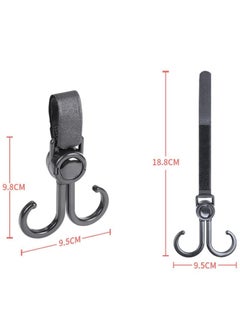 Oasisgalore 2 Pack Adjustable Double Stroller Swivel Hooks, Multifunctional for Hanging Bags, Shopping, Backpacks  - Image 4