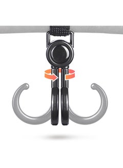 Oasisgalore 2 Pack Adjustable Double Stroller Swivel Hooks, Multifunctional for Hanging Bags, Shopping, Backpacks  - Image 5
